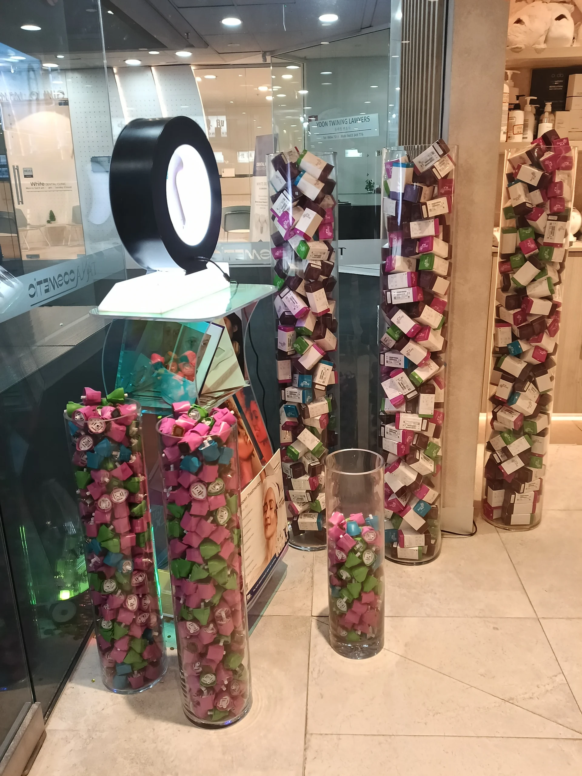 Skincare product display